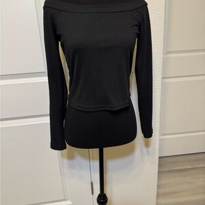 NWOT Black Off-Shoulder Crop Top